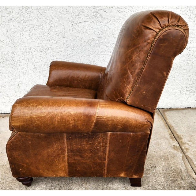 Vintage Barcalounger Leather Recliner Classic For Sale - Image 11 of 15