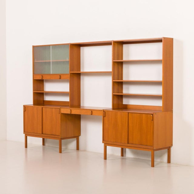 Free-Standing Wall Unit with Desk by Bertil Fridhagen for Bodafors, Sweden, 1960s For Sale - Image 18 of 18
