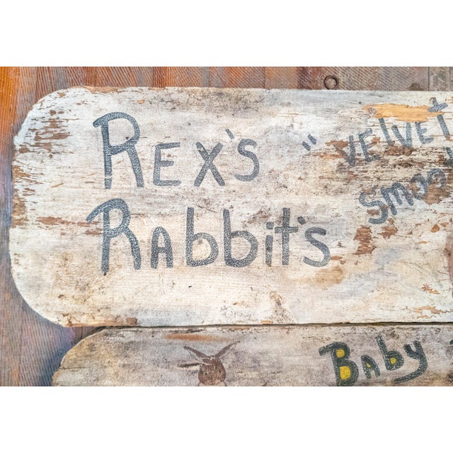 Early 20th C. American Folk Art Pet Advertising Sign for Rabbits and Bunnies For Sale - Image 4 of 12