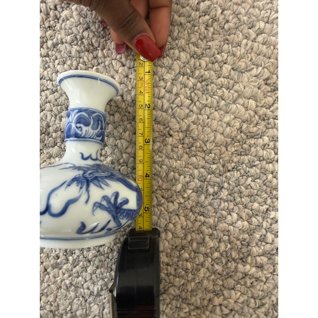 Antique Miniature Blue and White Vase For Sale - Image 10 of 10