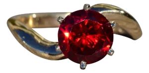 The Red Bay: Ladies 14K Laboratory Grown Ruby Engagement Ring