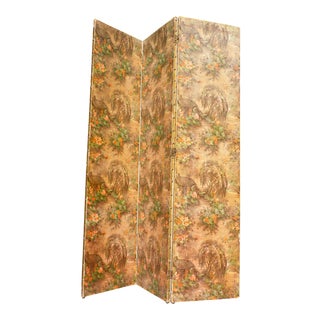 Vintage Room Divider 3 Panel Folding Changing Privacy Screen For Sale
