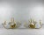 Classic designer sconces in gilt brass with three horns (candles) with crystal bobeche from the famous portuguese company...