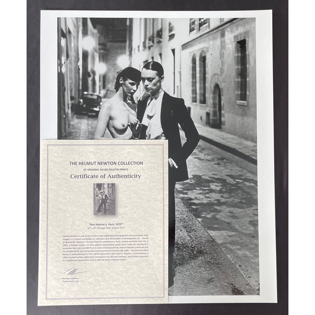 "Rue Aubriot With Nude Model, Paris 1975" Vintage Silver Gelatin Print by Helmut Newton. For Sale - Image 9 of 9