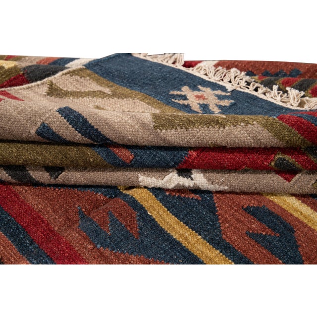 2010s 21st Century Modern Kilim Rug 8 '3'' X 9' 8'' For Sale - Image 5 of 12
