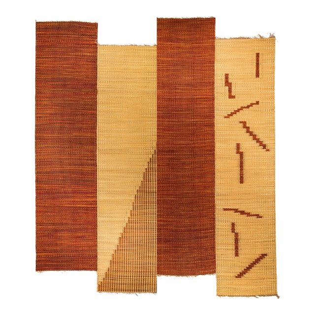 2020s Modern Hand Woven Rug 5' X 8' Orange For Sale