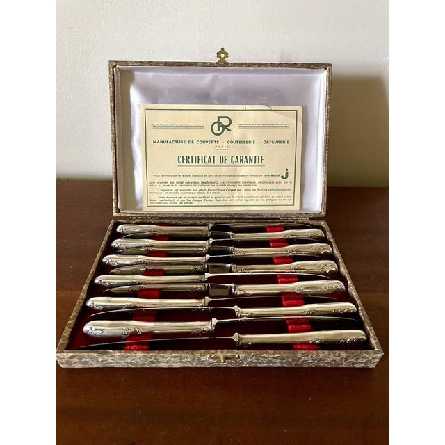 Silver-Plated Metal Knives, France, 1950s, Set of 12 For Sale - Image 10 of 10