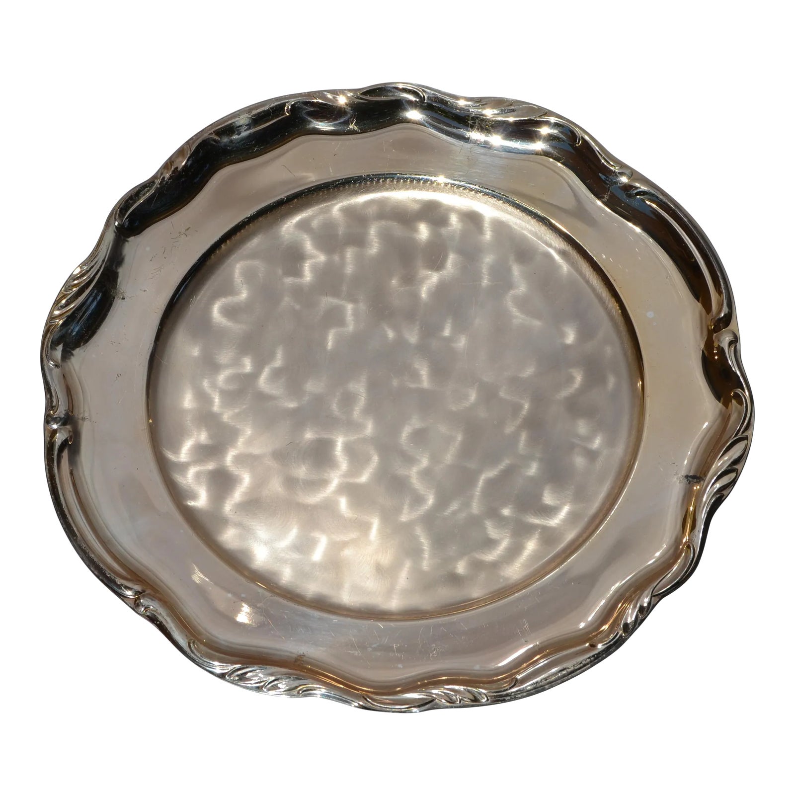 W M F Ikora Germany Silverplate Round Platter Serving Tray 1970
