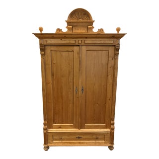 Late 19th Century German Pine Armoire For Sale