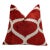The Rust Red & Cream Ogee Silk Velvet Pillow - 20" X 20" For Sale