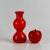 Mid-Century Modern 1970s Hand Blown Double Gourd Art Glass Vase in Fiery Orange-Red For Sale - Image 3 of 8