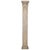 Elegant pair of tall wooden columns, painted in a light neutral tone, featuring crown molding details at the top and...