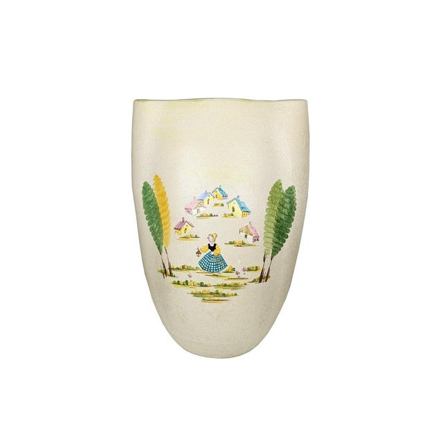 1950s Mid-Century Hand-Painted Ceramic Vase by L. Poggi Assalini for CE AS Albisola, Italy, 1950s For Sale - Image 5 of 15
