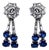 Late 20th Century Pair of Platinum Sapphire Earrings For Sale