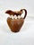 Brown Late 19th Century French Brown Stoneware Bistro Pitcher With Relief Label For Sale - Image 8 of 10