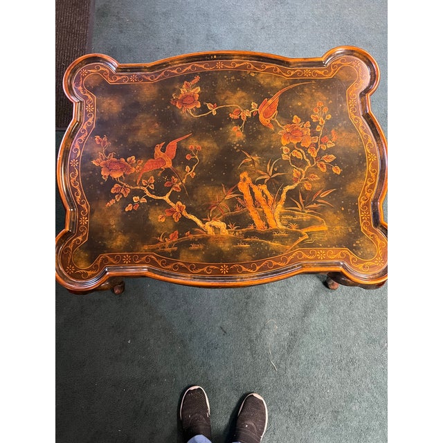 1970s 1970s Maitland-Smith Hand-Painted Chinoiserie Coffee Table Philippines Signed For Sale - Image 5 of 7