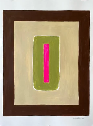 Color Block Painting With Hot Pink and Brown