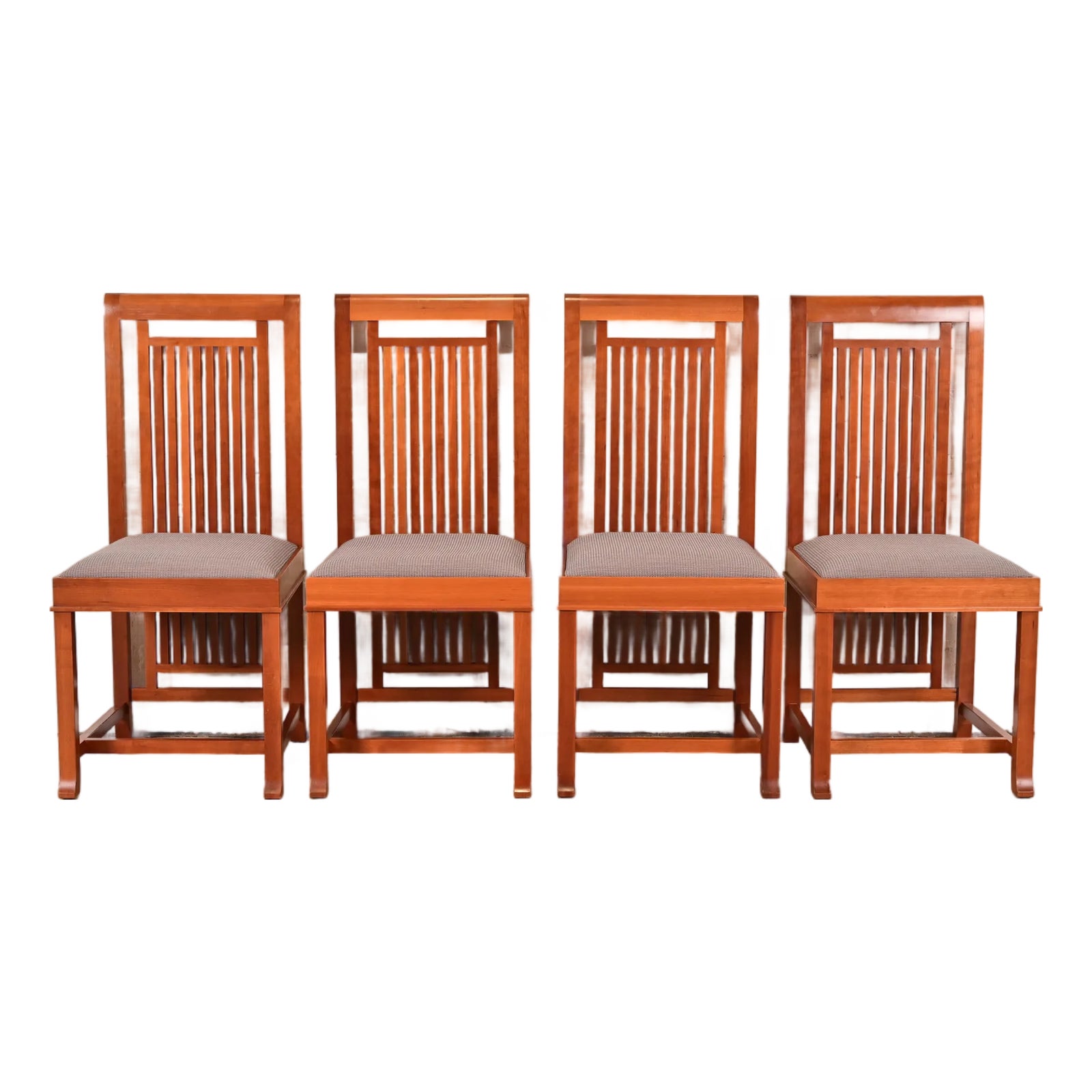 Frank Lloyd Wright for Cassina Arts & Crafts Cherry Wood Dining Chairs ...