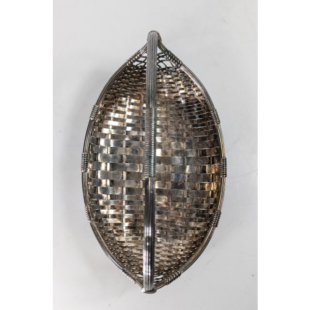 Mid-Century Modern Silverplate Woven Basket by WMF For Sale - Image 9 of 10