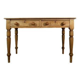 1800’s Rustic Solid English Pine Farm Dining Table For Sale