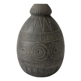Mid-Century Modern Swedish Ceramic Brutalist Solifleur Vase by Elsi Bourelius for Jie Gantofta, 1970s For Sale