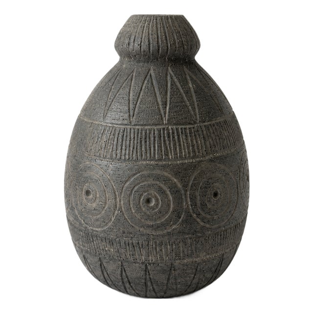 Mid-Century Modern Swedish Ceramic Brutalist Solifleur Vase by Elsi Bourelius for Jie Gantofta, 1970s For Sale