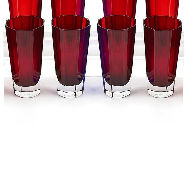 Mid-Century Modern Mid Century Modern Fabergé Ruby Red Highball Glasses Service / Eight People For Sale - Image 3 of 7