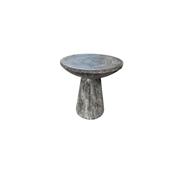 Not Yet Made - Made To Order Round Side Table Crafted From Mango Wood Washed Out Finish For Sale - Image 5 of 5