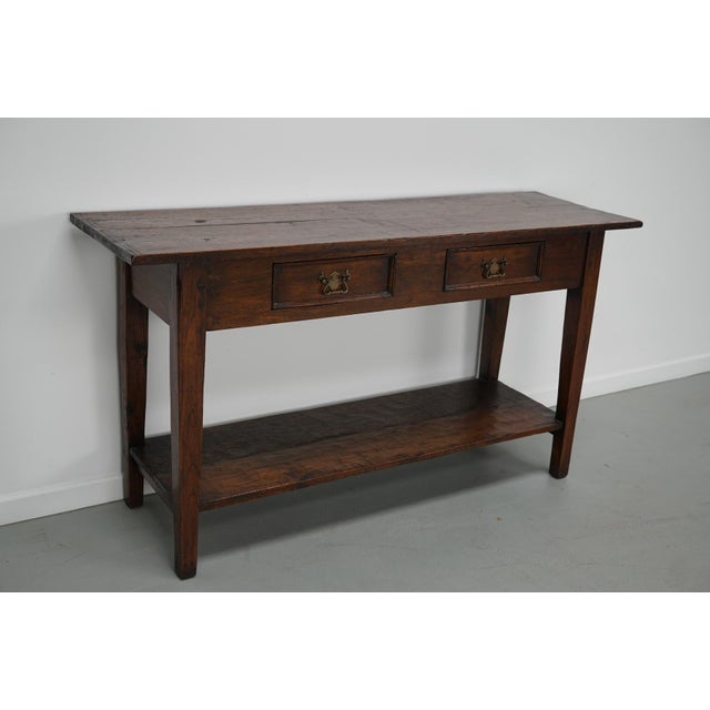 Vintage French Rustic Farmhouse Oak Side Table, 1920s For Sale - Image 15 of 18