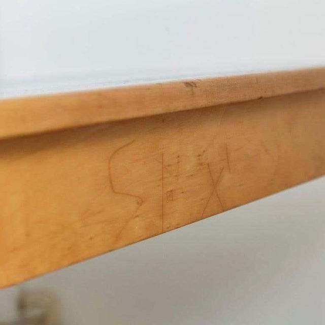 Brown Large Scandinavian Wood and Formica Dining Table, 1960s For Sale - Image 8 of 16