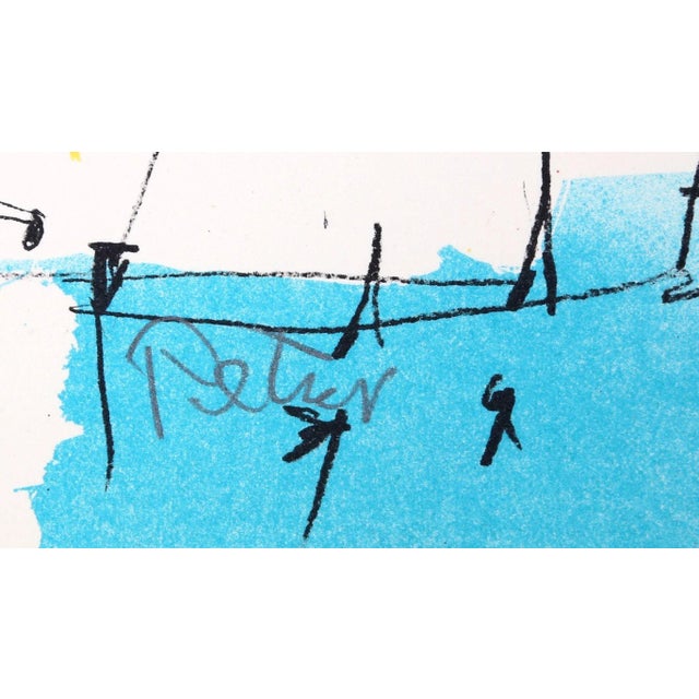 A lithograph by American artist Dimitri Petrov 1919 - 1986 that is titled "Abstract in Primary Colors from 1975. This...