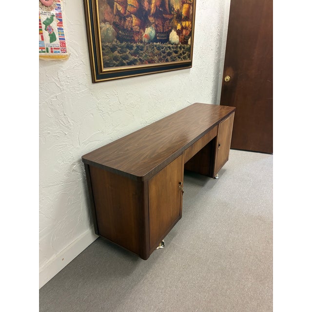 Vintage Alma Desk Company Desk & Credenza For Sale In Boston - Image 6 of 8