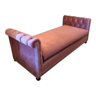 Arhaus Vangogh Pink Velvet Upholstered Daybed For Sale