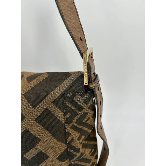Fendi Zucca Canvas Rainbow Whipstitch XL Baguette For Sale - Image 12 of 12