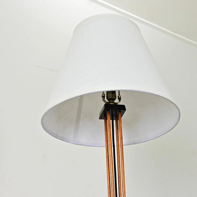 French Mid-Century Modern Wood Floor Lamp For Sale - Image 9 of 9