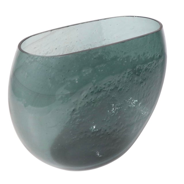Light Gray Mid 20th Century Tinted Glass Pillow Vase For Sale - Image 8 of 10