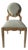 Sage Green Upholstered Vanity Chair With Sculptural Wood Frame For Sale
