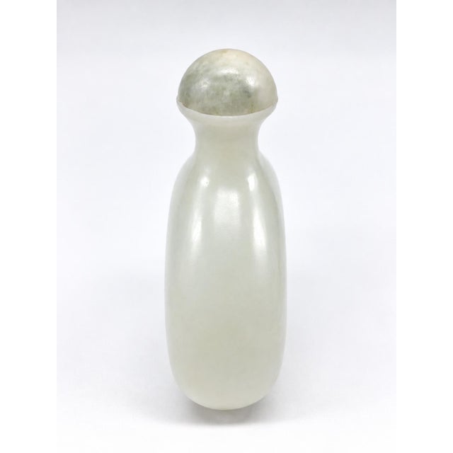 White Jade Snuff Bottle Hand Carved Minimalist Timeless Ming Style For Sale - Image 4 of 13