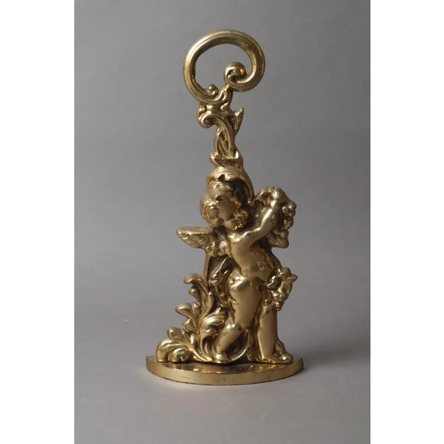 Hollywood Regency Door Stop Angel in Brass, 1980s For Sale - Image 6 of 8