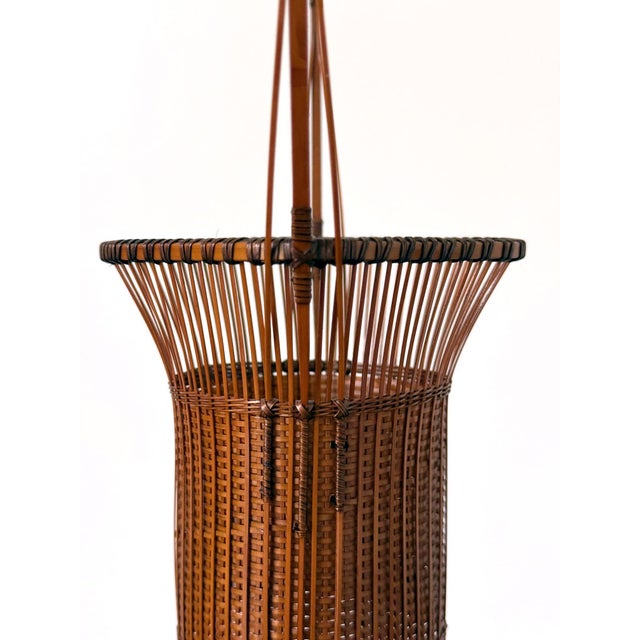 Japanese Woven Bamboo Ikebana Basket by Jin Morigami For Sale In Atlanta - Image 6 of 15