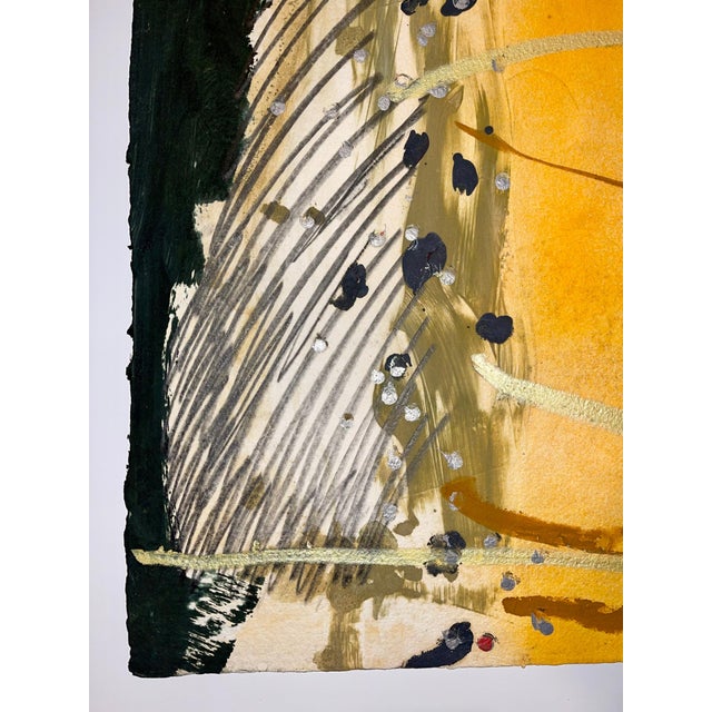 Stanley Boxer, Stanley Boxer Mixed Media Abstract Expressionist Painting on Paper, Gold, 1987 For Sale - Image 12 of 16
