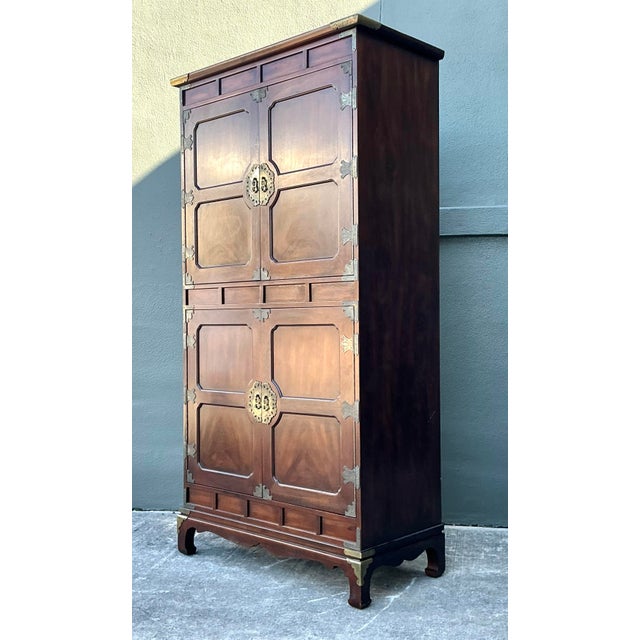 Vintage Henredon Asian Brass Detail Cabinet For Sale - Image 12 of 12