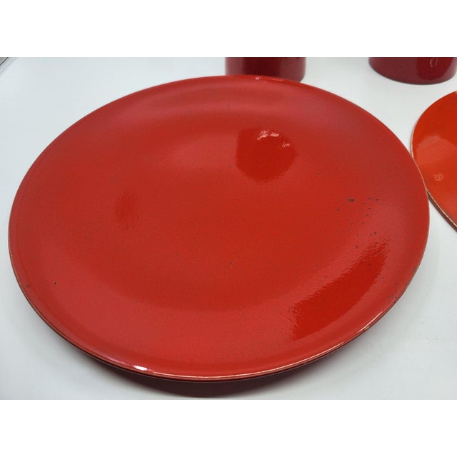 Red Ceramic Set by Robert Picault for Vallauris, France, 1950, Set of 4 For Sale - Image 11 of 18