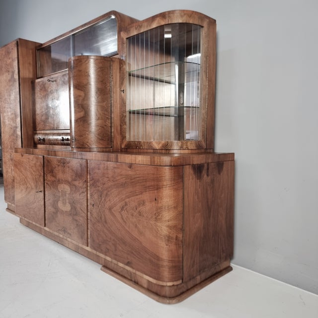 Brown Art Deco Display Sideboard, 1940s For Sale - Image 8 of 12