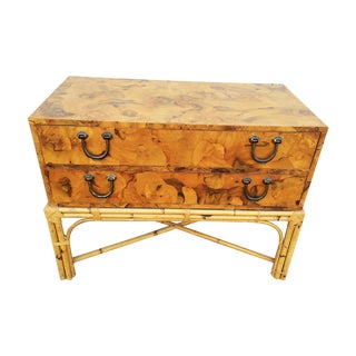 Mid-Century Oyster Burl Chest of Drawers For Sale