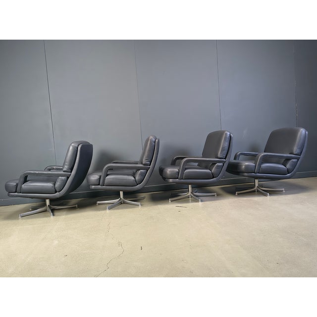 Swivel Chairs by Bernd Munzebrock for Walter Knoll, 1970s, Set of 4 For Sale - Image 7 of 12