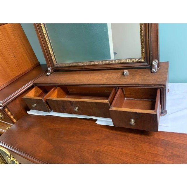 Antique Georgian Style Mahogany Dressing Table With Mirror For Sale - Image 11 of 11