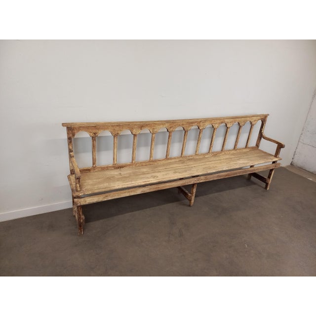 Patinated Church Bench in Fir For Sale - Image 16 of 18