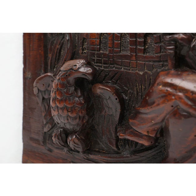Brown 17th Century Gothic Hand-Sculpted Oak Panel, Belgium For Sale - Image 8 of 11