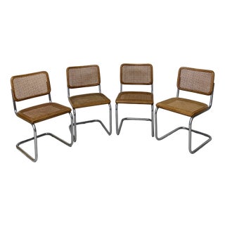 Model B32 Cesca Chairs by Marcel Breuer for Thonet, 1970s, Set of 4 For Sale